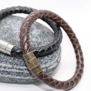 Braided Leather Bracelet, Thick Mens Bracelet, Real Leather Cord Bracelet, Gift for Him