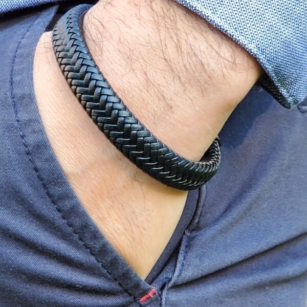 Men Leather Bracelet, Braided Leather Bracelet, Cuff Bracelet, Bracelet for Men, Gift for Him