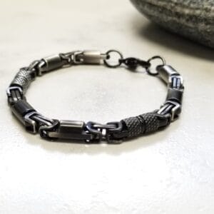 Steel Mens Bracelet, Sturdy Chain Bracelet , Gift for Him