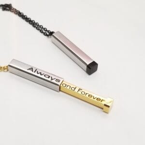 Secret Message Necklace, Bar Name Necklace, Engraved Unisex Necklace