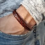 Personalized Men Leather Bracelet, Engraved Custom Size Bracelet