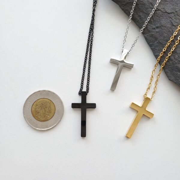 Simple Stainless Steel Cross Men Necklace