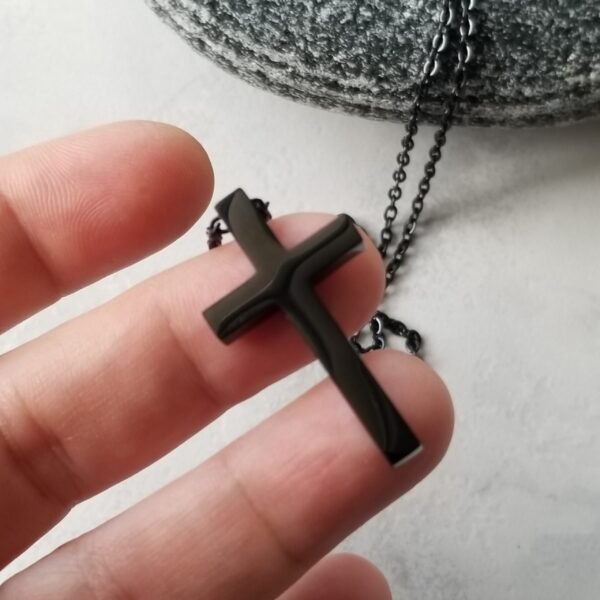 Simple Stainless Steel Cross Men Necklace