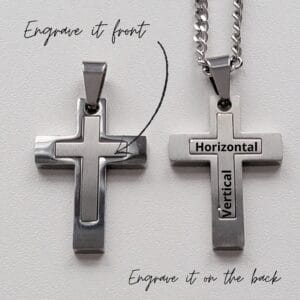 Personalized Silver Cross Necklace