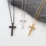 Simple Stainless Steel Cross Men Necklace