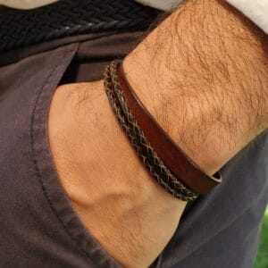 Personalized Mens Leather Bracelet, Engraved Gift for Him, Custom Men Jewelry