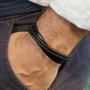 Personalized Mens Leather Bracelet, Engraved Gift for Him, Custom Men Jewelry