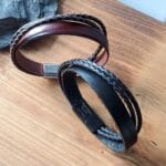 Personalized Mens Leather Bracelet, Engraved Gift for Him, Custom Men Jewelry
