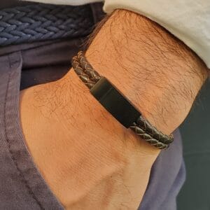 Personalized Mens Leather Bracelet