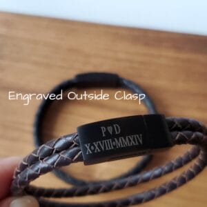 Personalized Mens Leather Bracelet