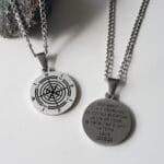 Engraved Men Necklace, Compas Silver Necklace, Personalized Gift for Him