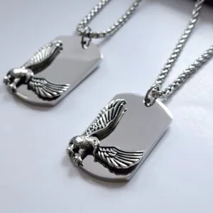 Stainless Steel Dog Tag Necklace for Men, engraved and personalized - photo 2 of 10 (NT01B)