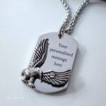 Engraved Dog Tag Men Necklace, Personalized Eagle Necklace For Men, Custom Men Gift 11 Engraved Dog Tag Men Necklace, Personalized Eagle Necklace For Men, Custom Men Gift