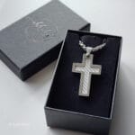 Personalized Men Necklace, Titanium Cross Men Necklace, Engraved Men Jewelry