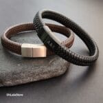 Personalized Men Leather Bracelet, Engraved Cuff Bracelet for Men, Customized Men Gift