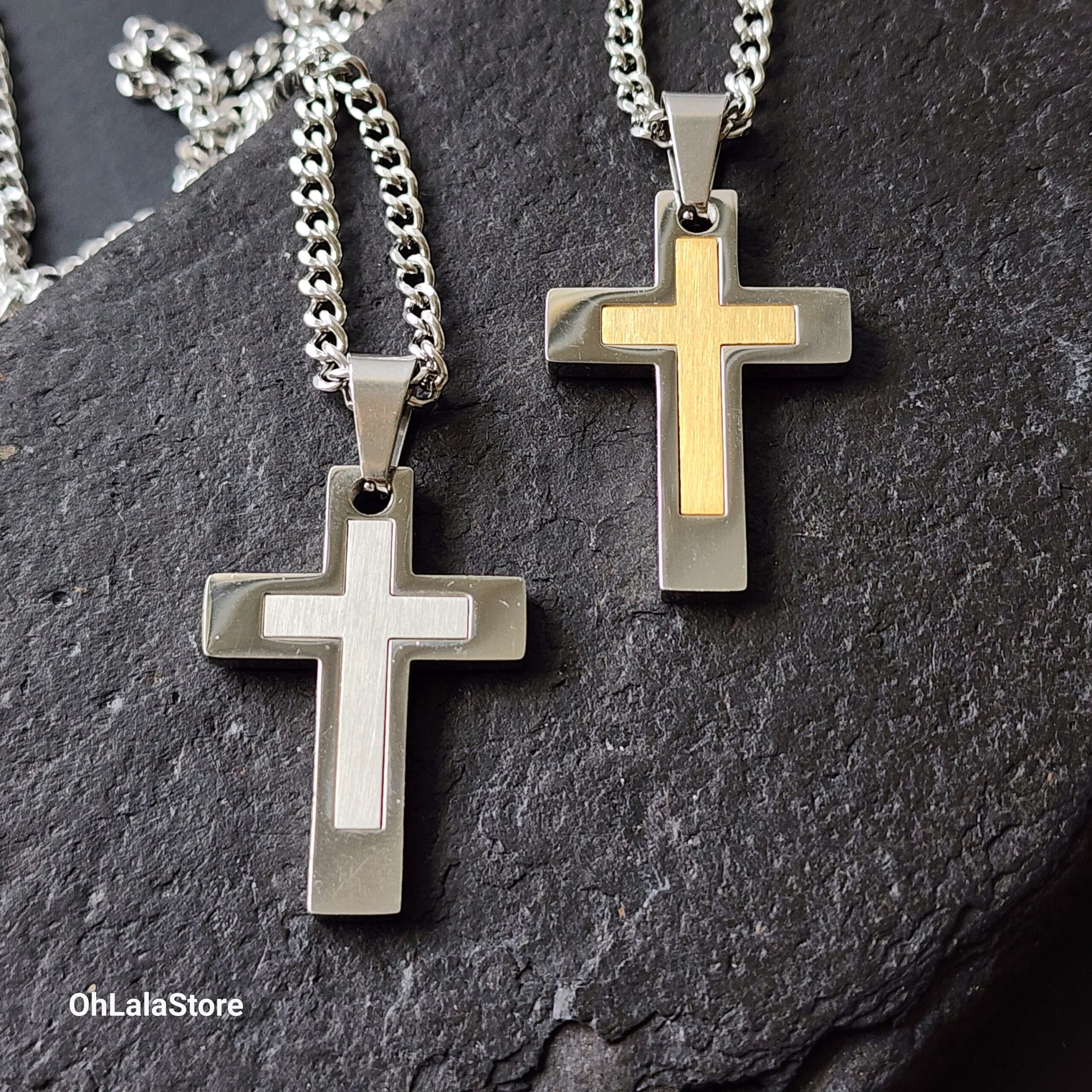 Personalized Silver Cross Necklace 4 Personalized Silver Cross Necklace