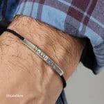 Engraved Men Cord Bracelet, Adjustable Bracelet for Him, Personalized Men Gift