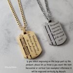 Engraved Dog Tag Men Necklace, ID Personalized Pendant Necklace, Custom Gift for Him