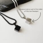 Cube Urn Necklace, Engraved Ash Container Necklace, Personalized Memorial Gift