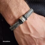 Personalized Men Cross Bracelet, Engraved Leather Bracelet for Him, Customized Fathers Day Gift