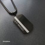 ID Personalized Pendant Necklace, Engraved Dog Tag Men Necklace, Customized Gift for Him