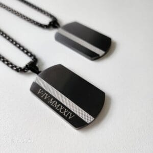 Stainless Steel Dog Tag Necklace for Men, engraved and personalized - photo 4 of 10