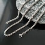 Stainless Steel Necklace Chain, 3MM- 4MM Rope Chain, Mens Jewelry