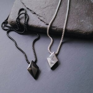 Engraved Tringle Necklace, Personalized Pendant Gift