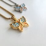 Butterfly Urn Necklace, Engraved Container Women Necklace, Personalized Memorial Necklace 13 NU07 01 hero gold and silver