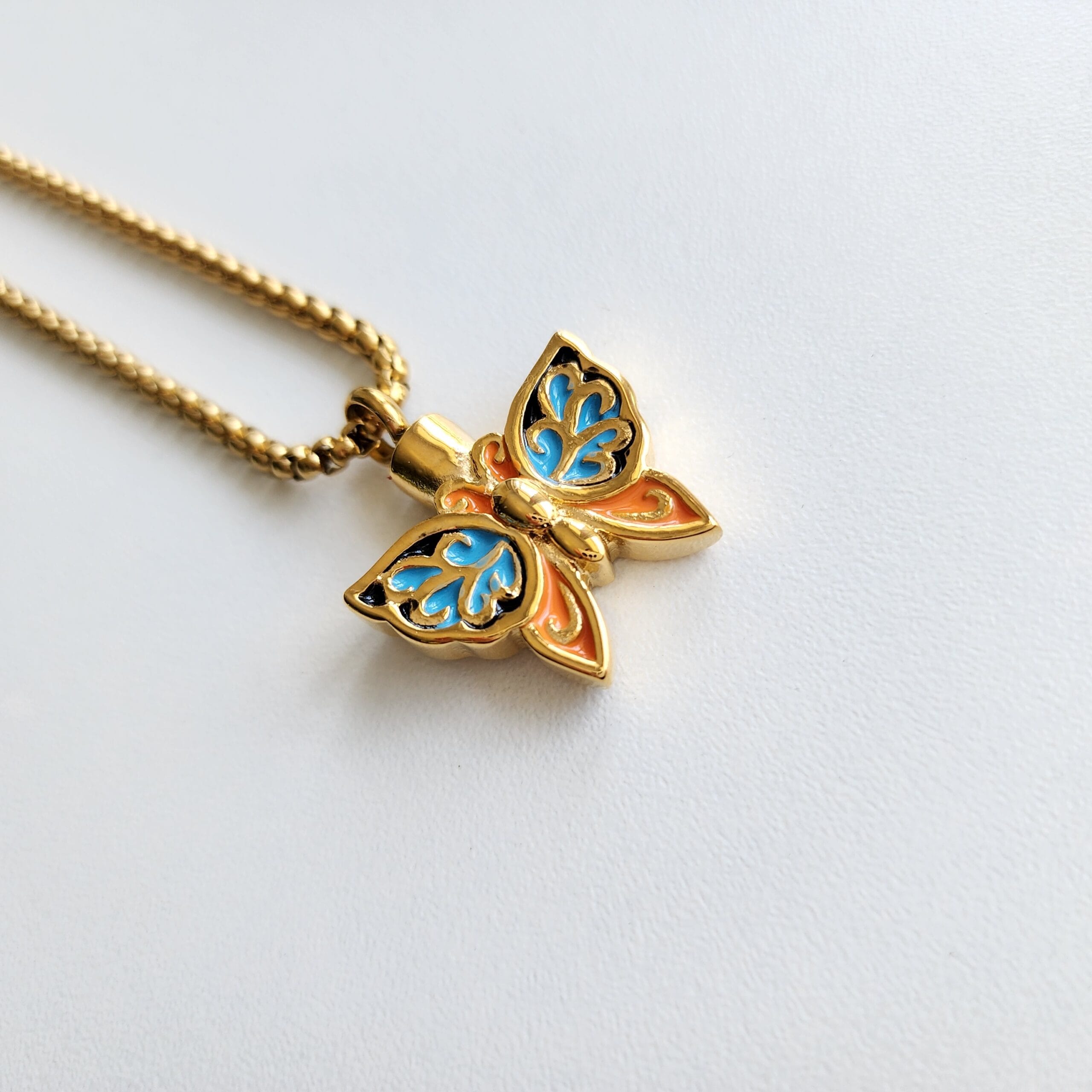 Butterfly Urn Necklace, Engraved Container Women Necklace, Personalized Memorial Necklace 3 Butterfly Urn Necklace, Engraved Container Women Necklace, Personalized Memorial Necklace - Image 3