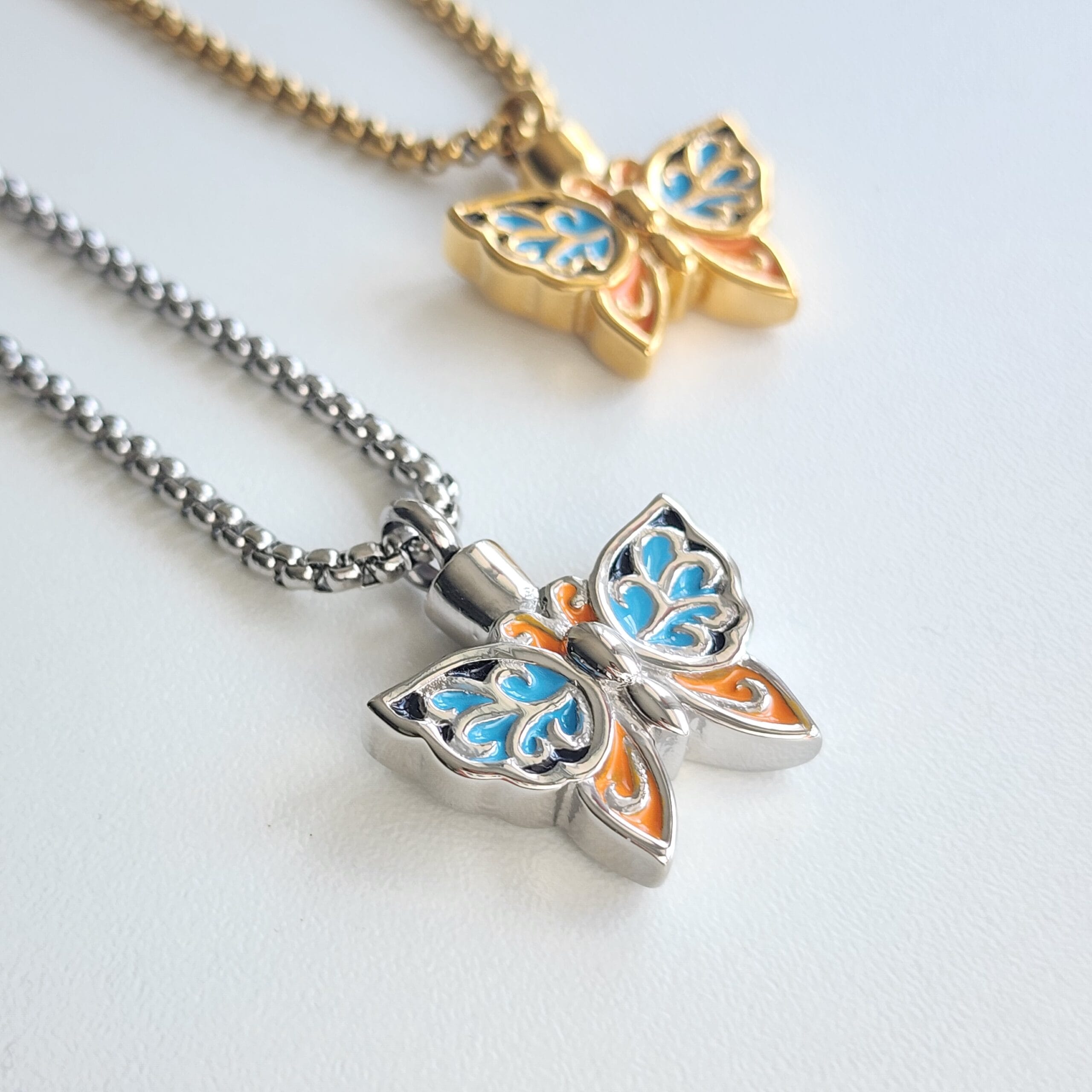 Butterfly Urn Necklace, Engraved Container Women Necklace, Personalized Memorial Necklace 5 Butterfly Urn Necklace, Engraved Container Women Necklace, Personalized Memorial Necklace - Image 5