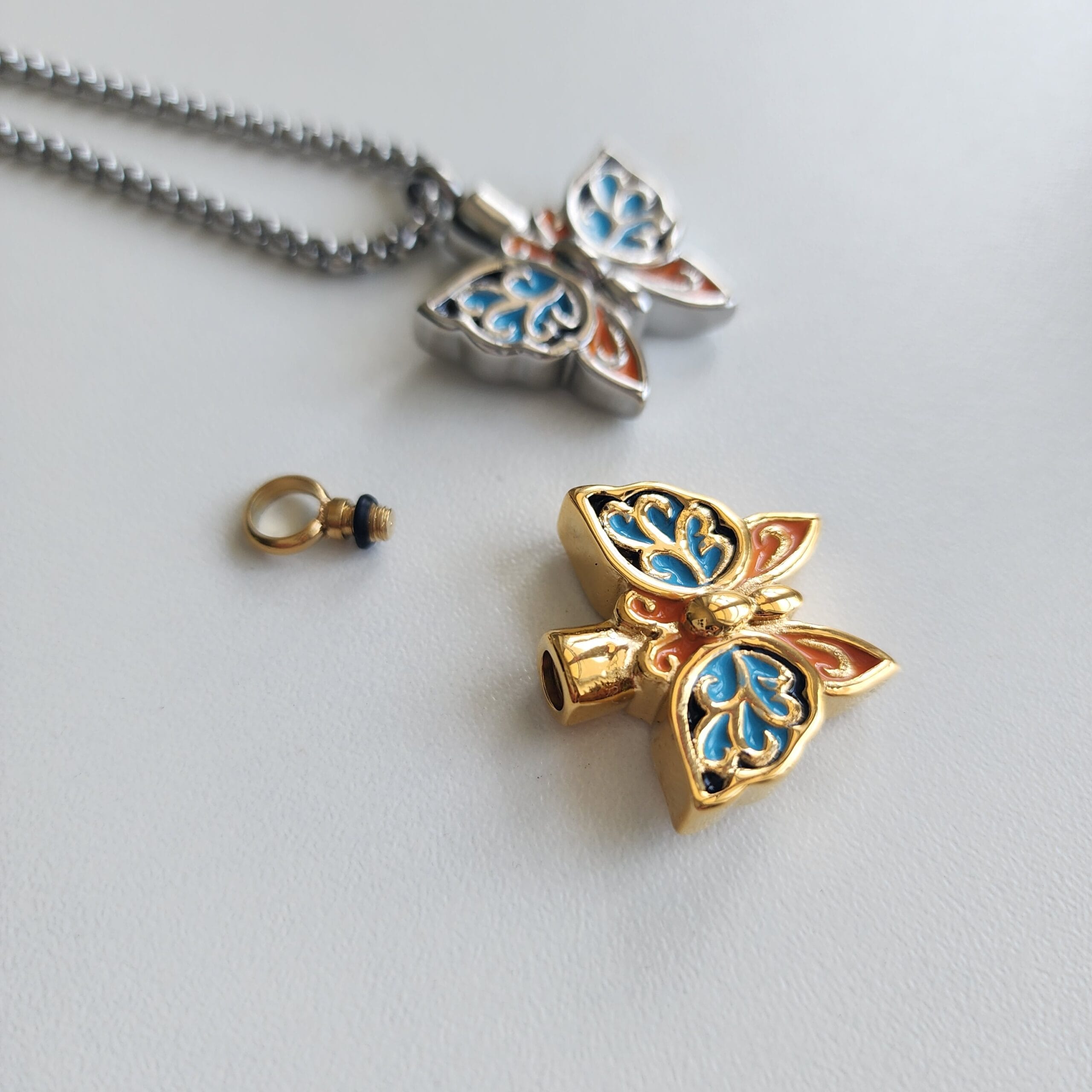 Butterfly Urn Necklace, Engraved Container Women Necklace, Personalized Memorial Necklace 10 Butterfly Urn Necklace, Engraved Container Women Necklace, Personalized Memorial Necklace - Image 10