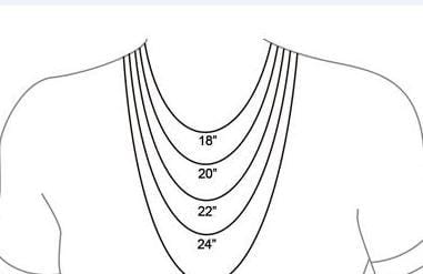 Engraved Cross Dog Tag Necklace, Gold and Silver Stainless Steel, Personalized Gift 4 Necklace length chart