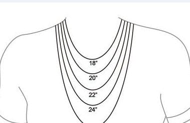 Engraved Black and Silver Cross Necklace, Personalized Stainless Steel Cross Pendant 9 Necklace length chart