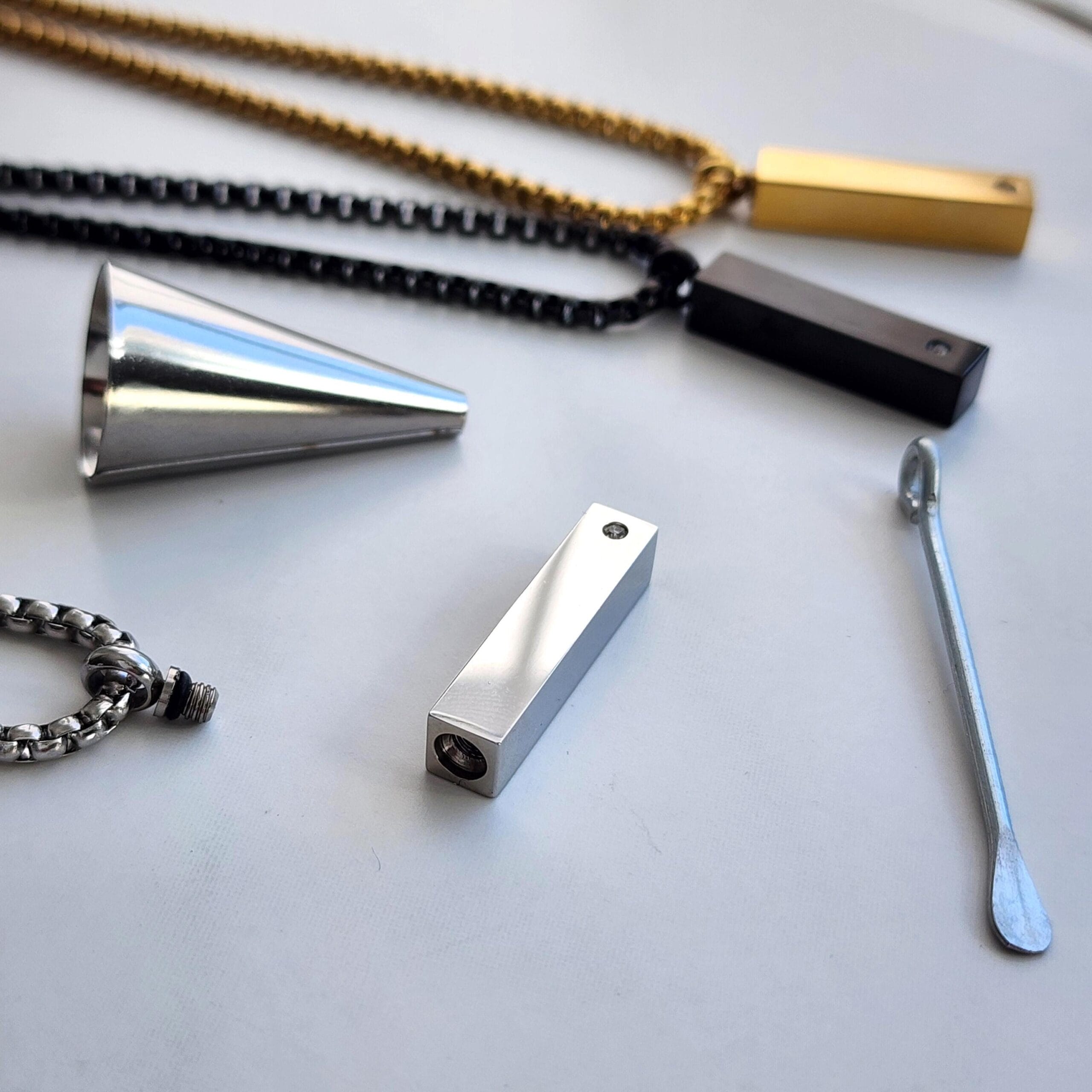 Personalized Bar Urn Necklace, Engraved Memorial Ash Pendant, Keepsake Gift 4 Bar urn with the funnel and filling tool