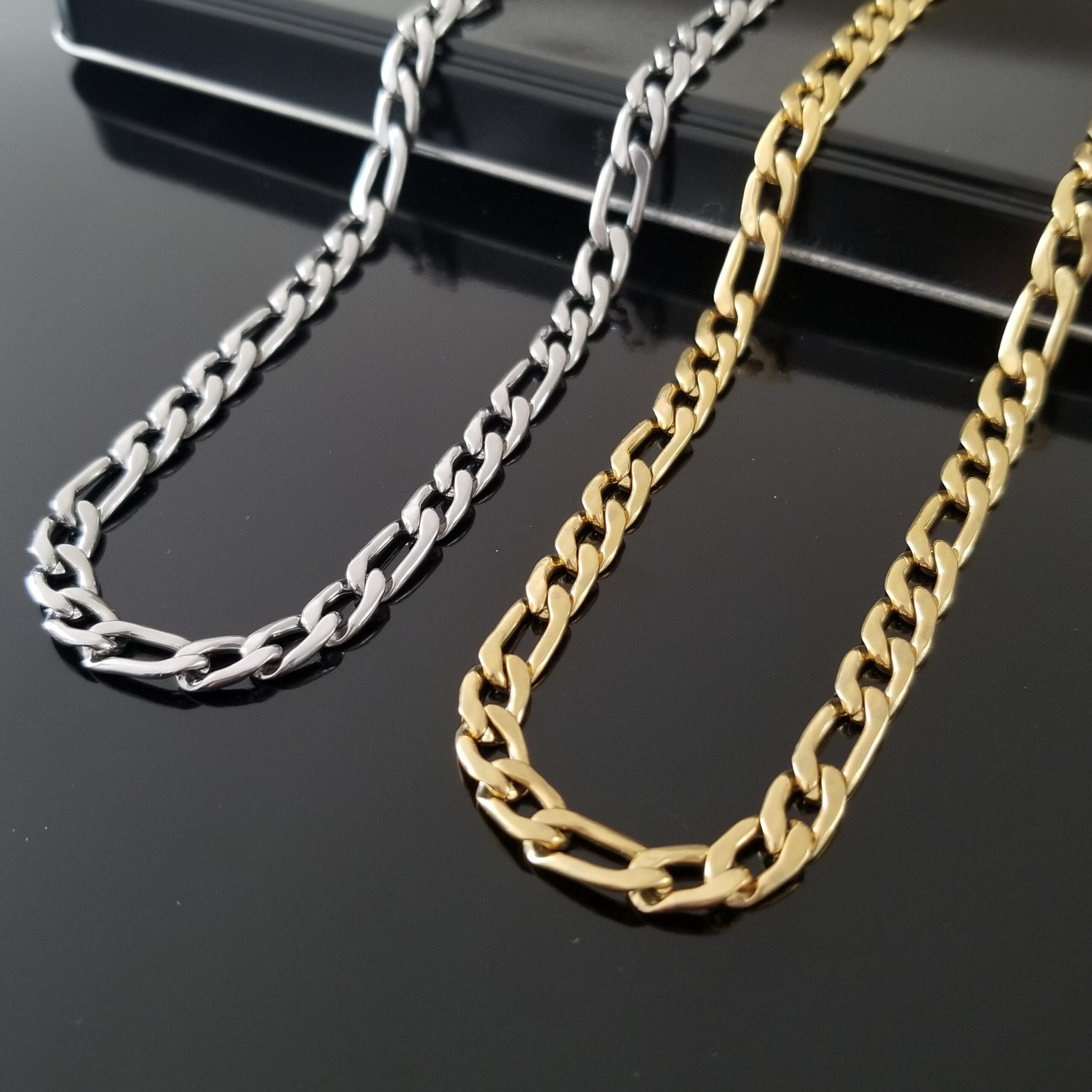 Stainless Steel Men 6MM Cuban Chain, Men Chain Necklace 3 Gold & Silver Stainless Steel Chain Necklace for Men - photo 3 of 7