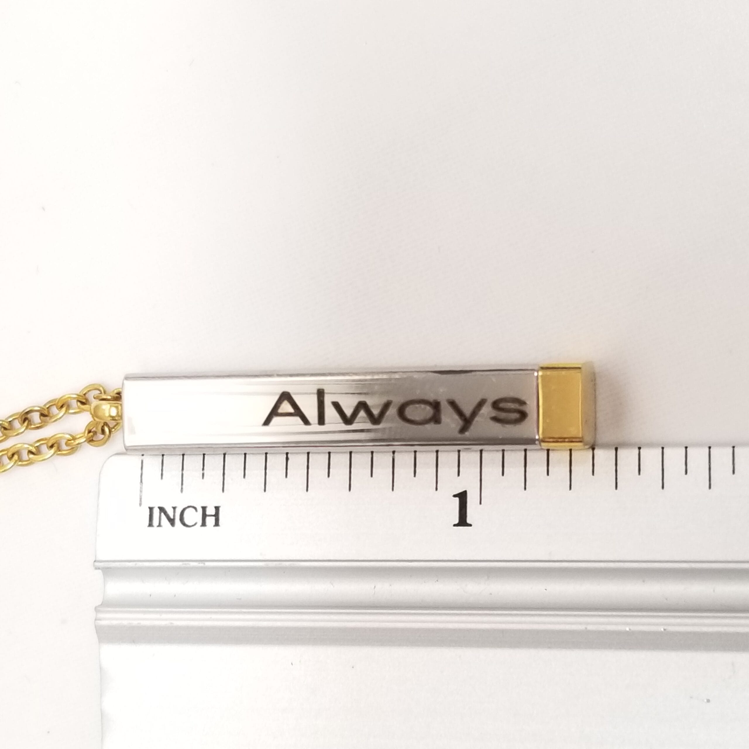 Secret Message Necklace, Bar Name Necklace, Engraved Unisex Necklace 6 Stainless Steel Necklace, engraved and personalized - photo 6 of 9